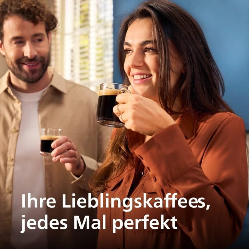 Philips 2200 Series Kaffeevollautomat - 2 Kaffeespezialitäten, Touch-Display, klassischer Milchaufschäumer, Keramikmahlwerk, Mattschwarz (EP2220/10)