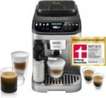 De’Longhi Magnifica Evo Next - Perfetto Kaffeevollautomat mit LatteCrema-Milchaufschäumer, 13 One-Touch-Getränke, Coffee- und Cappuccino Kaffeemaschine, farbiges Touch-Display, Titan (ECAM312.80.SB)