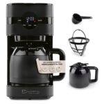 Barista Filterkaffeemaschine mit verstellbarem Mahlwerk & Thermokanne | Warmhaltefunktion, 24h Timer & Permanentfilter | Für 10 Tassen Kaffee | Kaffeemaschine für Bohnen & Pulver [Edelstahl]