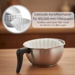 Saro 317-2085 Thermo Coffee Machine with Basket Filter and Thermos Flask, Industrial Coffee Machine with Thermos Jug (2.2 Litres, approx. 10 Cups, Brewing and Warming Function), Silver, 1.8 Litres