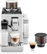 De’Longhi Rivelia - Perfetto Kaffeevollautomat mit LatteCrema-Milchaufschäumer, 16 One-Touch-Getränke, farbiges Touch-Display, austauschbare Bohnenbehälter, Weiß (EXAM440.55.W)