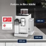De’Longhi Rivelia - Perfetto Kaffeevollautomat mit LatteCrema-Milchaufschäumer, 16 One-Touch-Getränke, farbiges Touch-Display, austauschbare Bohnenbehälter, Weiß (EXAM440.55.W)