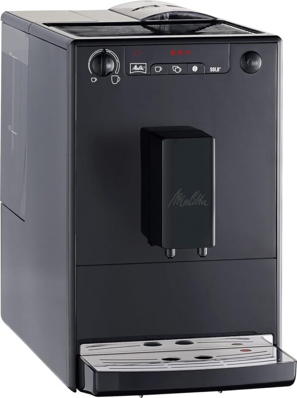 Melitta Caffeo Solo E950 slim fully automatic coffee machine with pre-brewing function 15 bar LED display height-adjustable coffee spout removable brewing unit