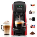 Warriors1 5 in 1 Multi Kapselmaschine für Nespresso OL, Dolce Gusto, Lavazza A Modo Mio, FAP Espresso Point Kapseln und Gemahlen Kaffee, 20 bars, 0,82 L, Automatische Kaffeemaschine für Zuhause & Büro