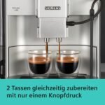 Siemens Kaffeevollautomat EQ6 plus s300, Milchsystem, 11 Getränke, automatische Reinigung des Milchsystems, Keramikmahlwerk, großes Touchdisplay, Silber, TE653501DE