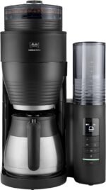 Melitta AromaFresh Therm Pro X Coffee Machine with Grinder, Filter Coffee Machine with Thermal Jug and Removable Water Tank, for up to 8 Cups of Coffee, Black