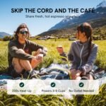 OutIn Nano Tragbare Espressomaschine mit Akku, für unterwegs oder Camping, Kaffeemaschine to go, mit elektrischer Selbsterhitzung über USB - C, 2 in 1 für gemahlenen kaffee und NS - kapseln